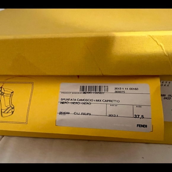 Fendi Women’s High Heels Black/Gold Metal Original Box & Packing - Picture 10 of 12